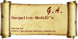 Gergelics Abdiás névjegykártya